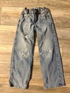 Abercrombie & Fitch faded light blue ripped kids jeans